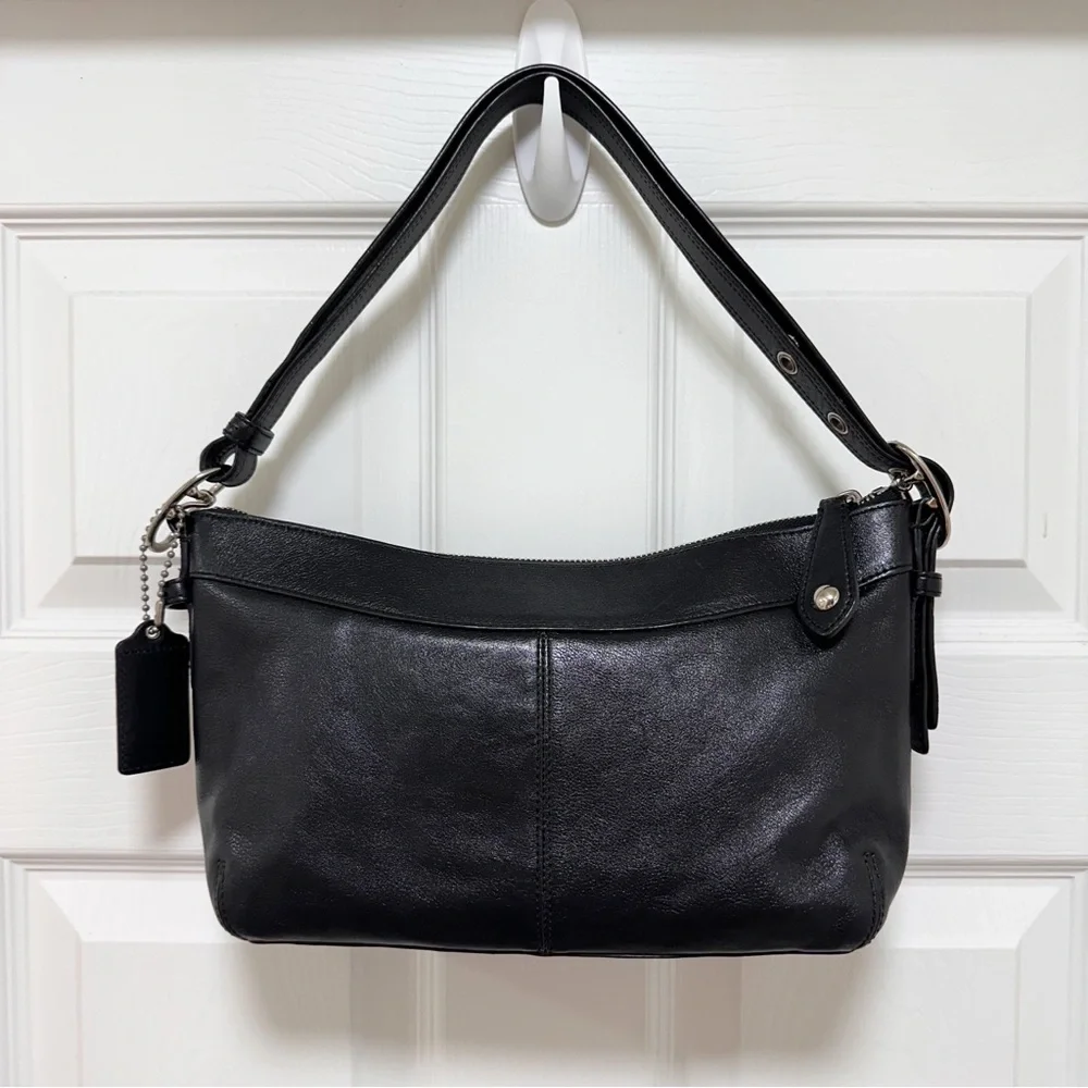 Coach Ashley Pleated Leather Shoulder Bag‎ Black Y2K